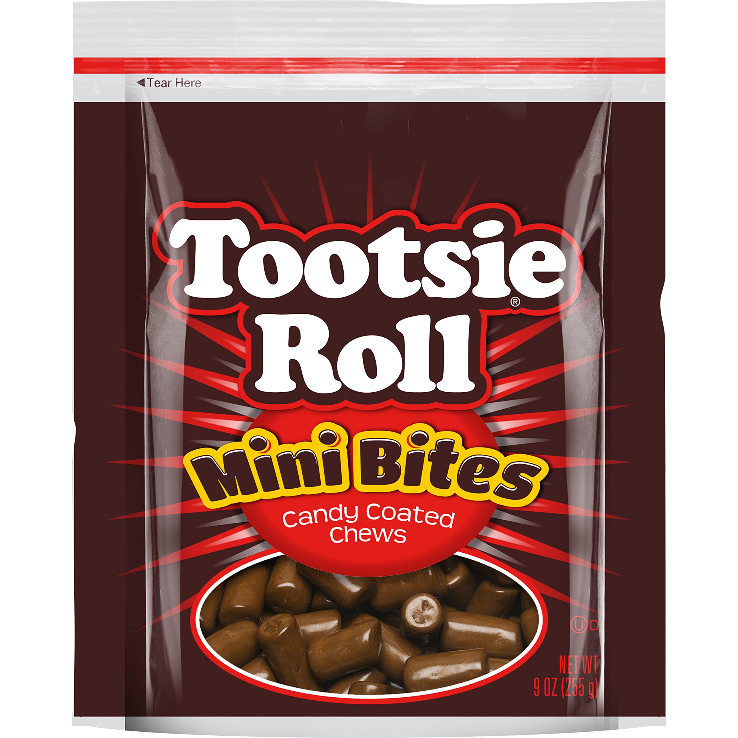 Product image of Tootsie Roll Mini Bites Candy Coated Chocolate Midgees Bag 9 oz 9 oz